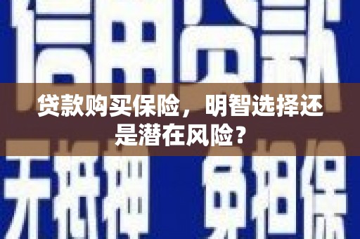 黄平贷款购买保险，明智选择还是潜在风险？