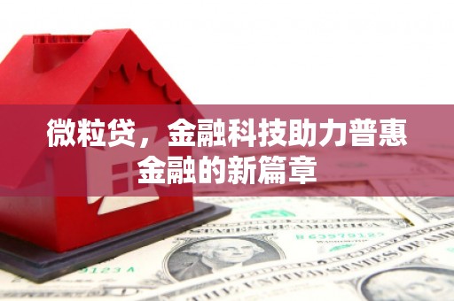 黄平微粒贷，金融科技助力普惠金融的新篇章