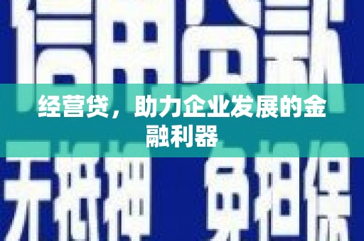 黄平经营贷，助力企业发展的金融利器