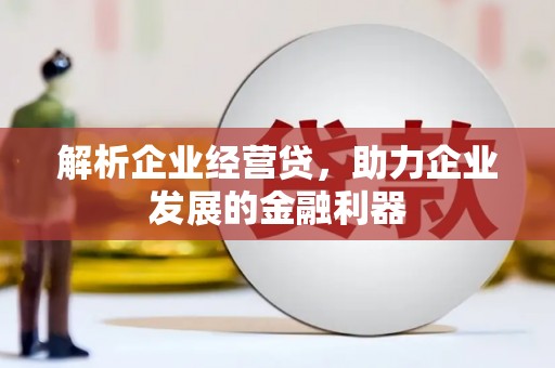 黄平解析企业经营贷，助力企业发展的金融利器