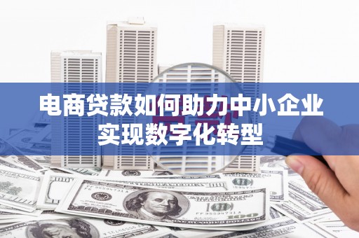 黄平电商贷款如何助力中小企业实现数字化转型