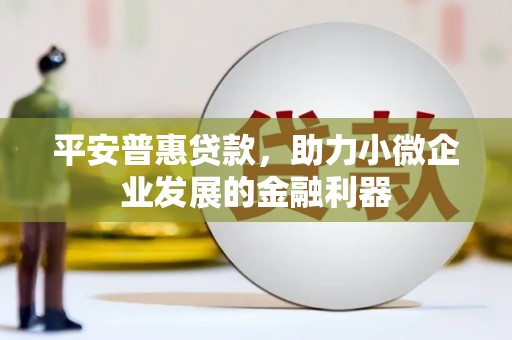 黄平平安普惠贷款，助力小微企业发展的金融利器