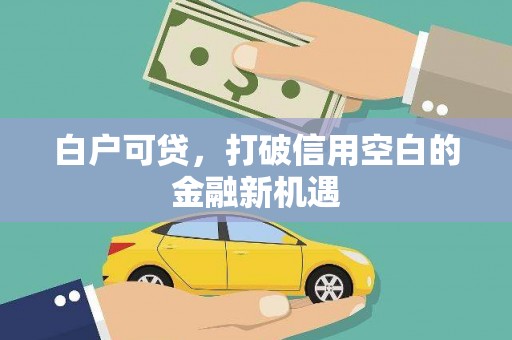 黄平白户可贷，打破信用空白的金融新机遇