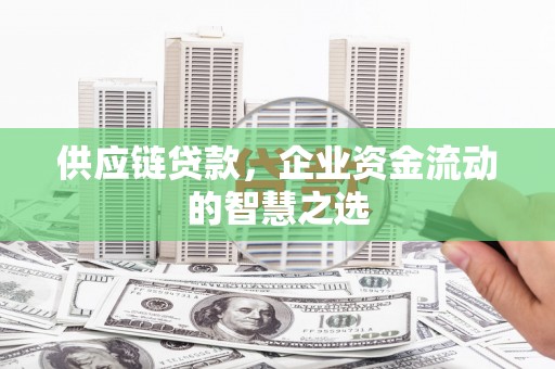 黄平供应链贷款，企业资金流动的智慧之选