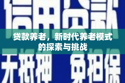 黄平贷款养老，新时代养老模式的探索与挑战