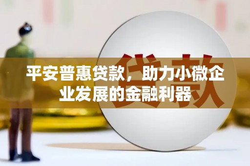 黄平平安普惠贷款，助力小微企业发展的金融利器