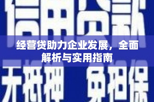 黄平经营贷助力企业发展，全面解析与实用指南