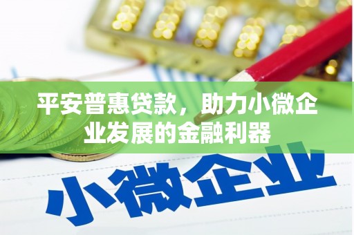 黄平平安普惠贷款，助力小微企业发展的金融利器