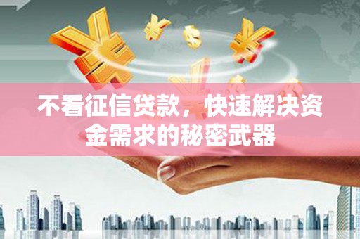 黄平不看征信贷款，快速解决资金需求的秘密武器