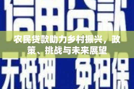 黄平农民贷款助力乡村振兴，政策、挑战与未来展望