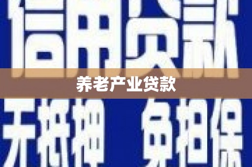 黄平养老产业贷款