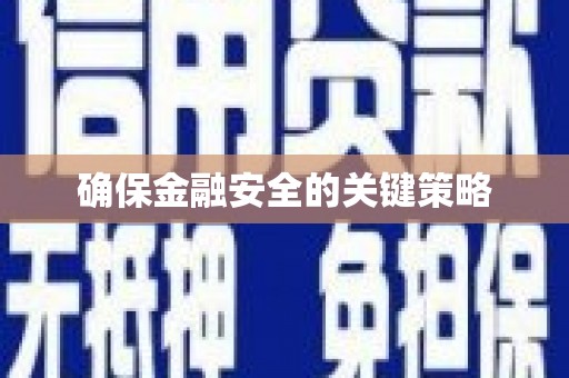 黄平确保金融安全的关键策略