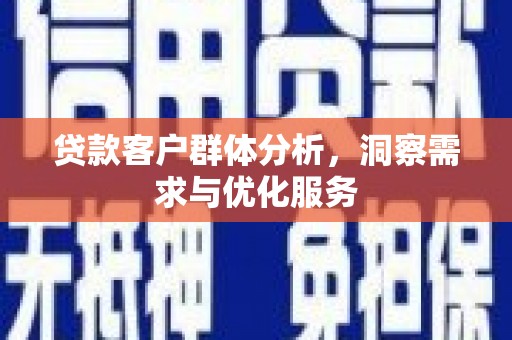 黄平贷款客户群体分析，洞察需求与优化服务